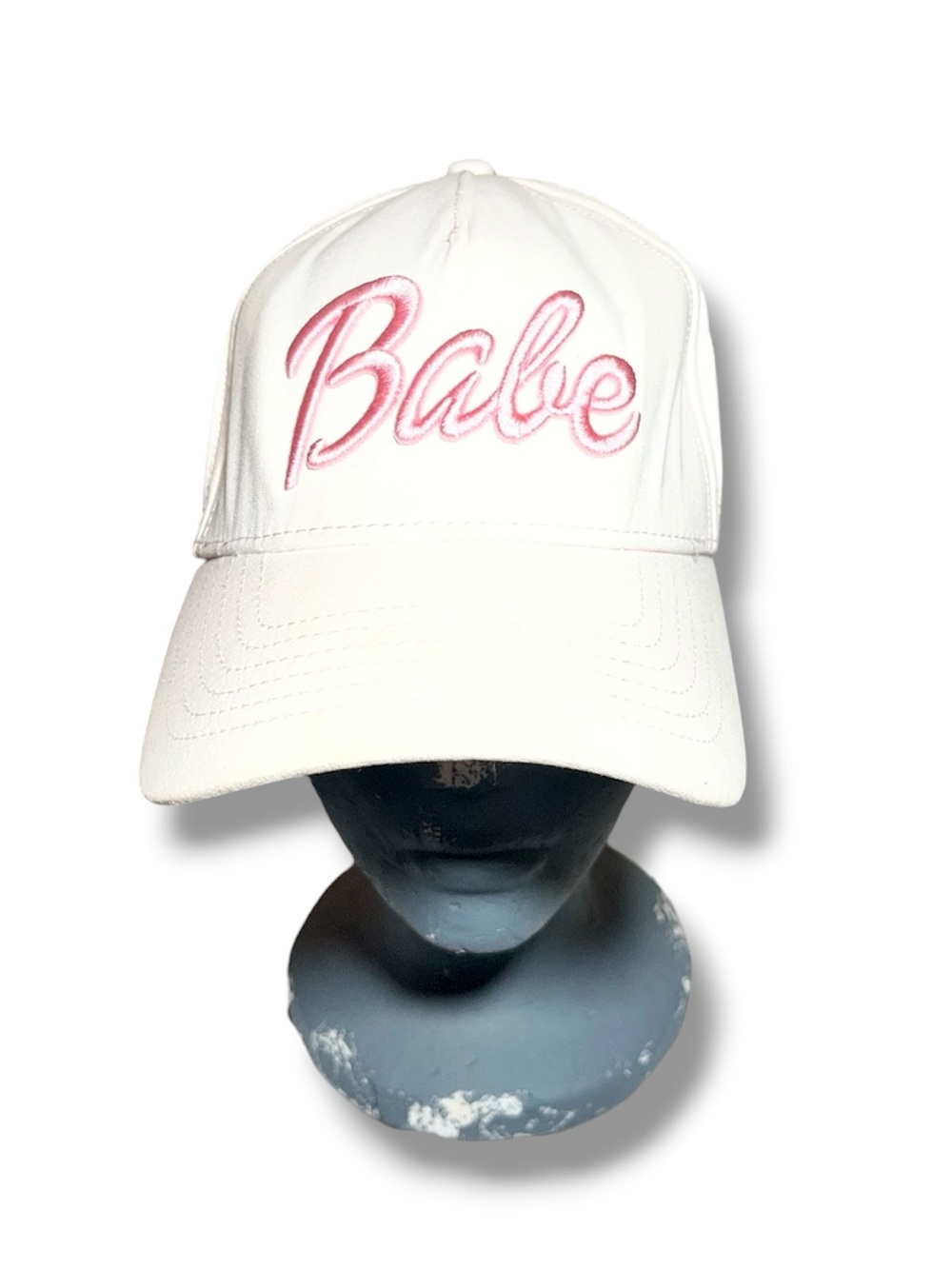 White & Pink 'Babe' Embroidered Baseball Cap